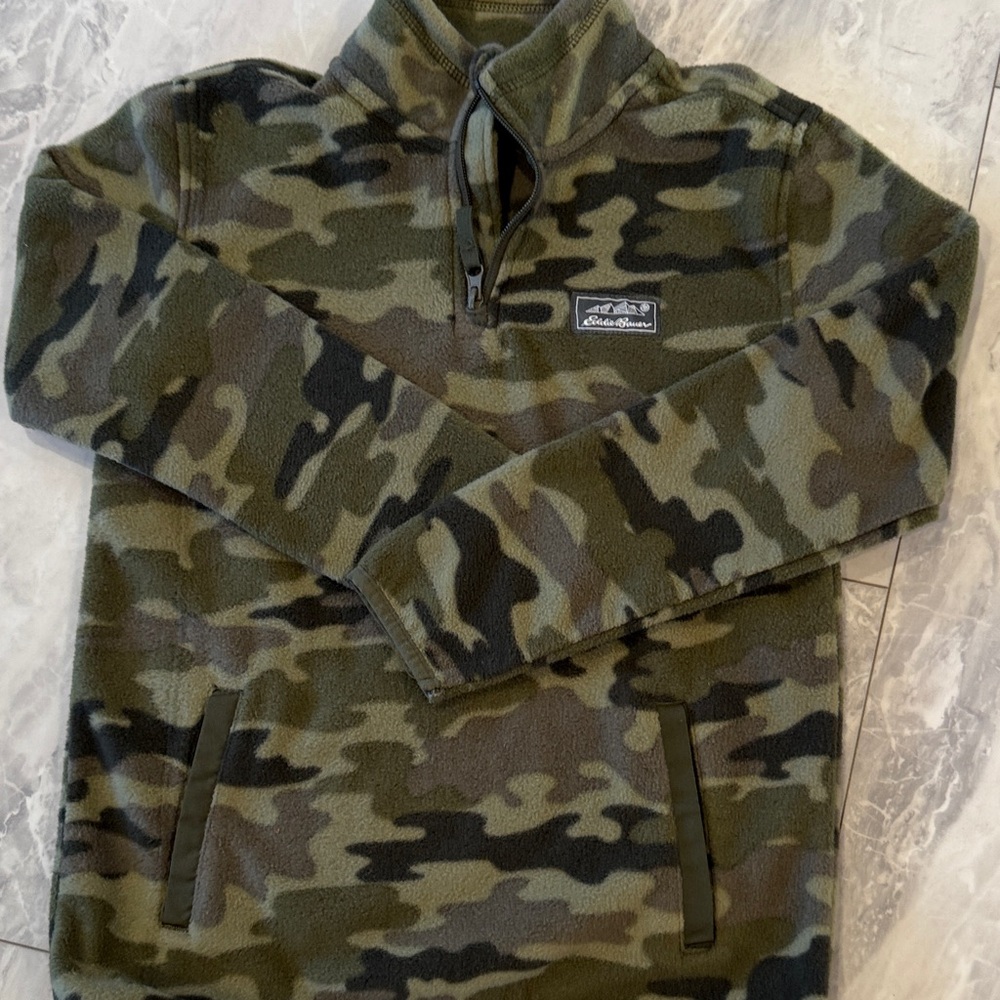 Kids M (10/12) Eddie Bauer Camouflage fleece pullover